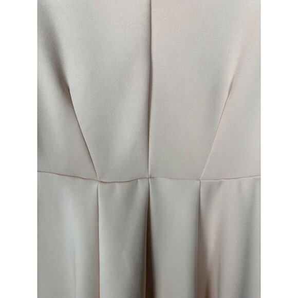 Blush Pink Puff Sleeve Fit & Flare Dress Size 10 Elegant Cocktail Evening Party - Picture 11 of 12